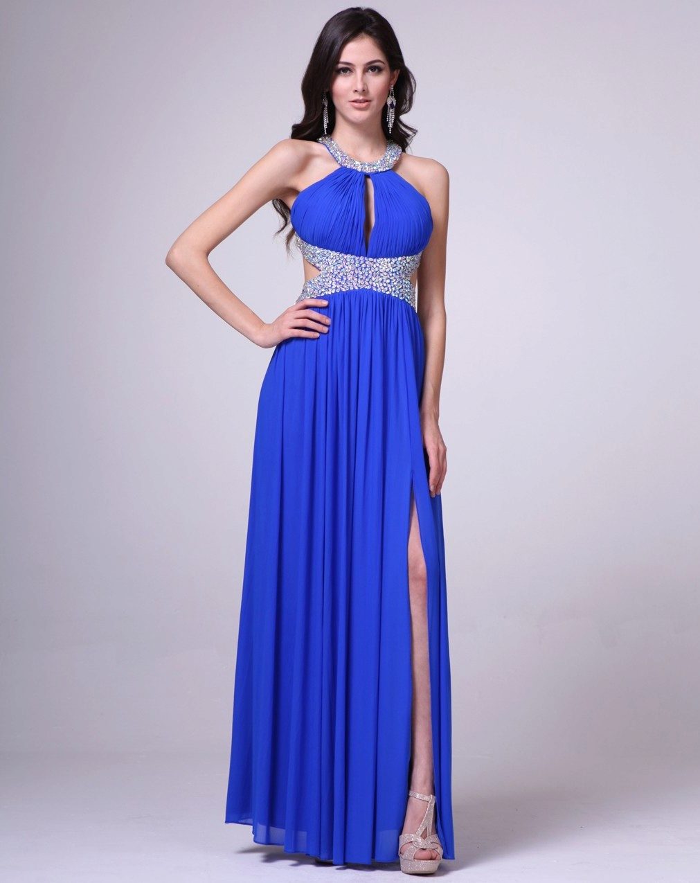 синее платье в греческом стиле фото