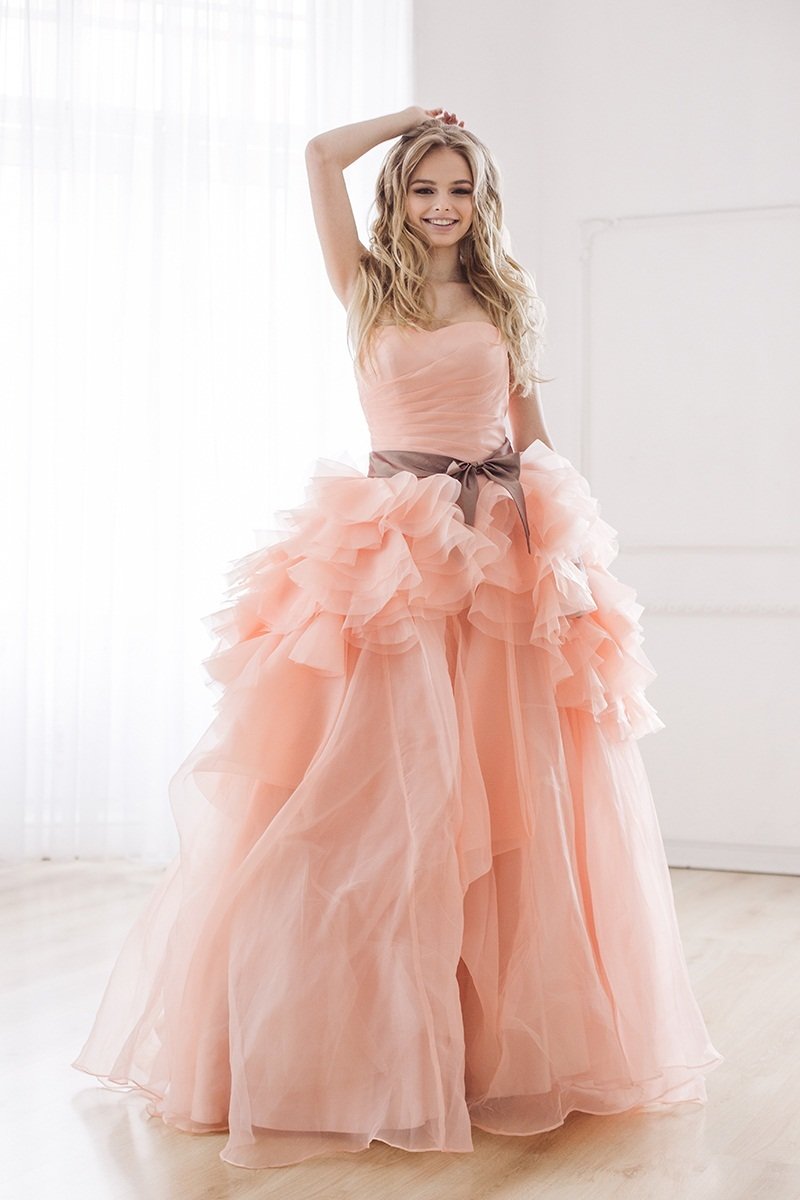 розовое платье свадебное