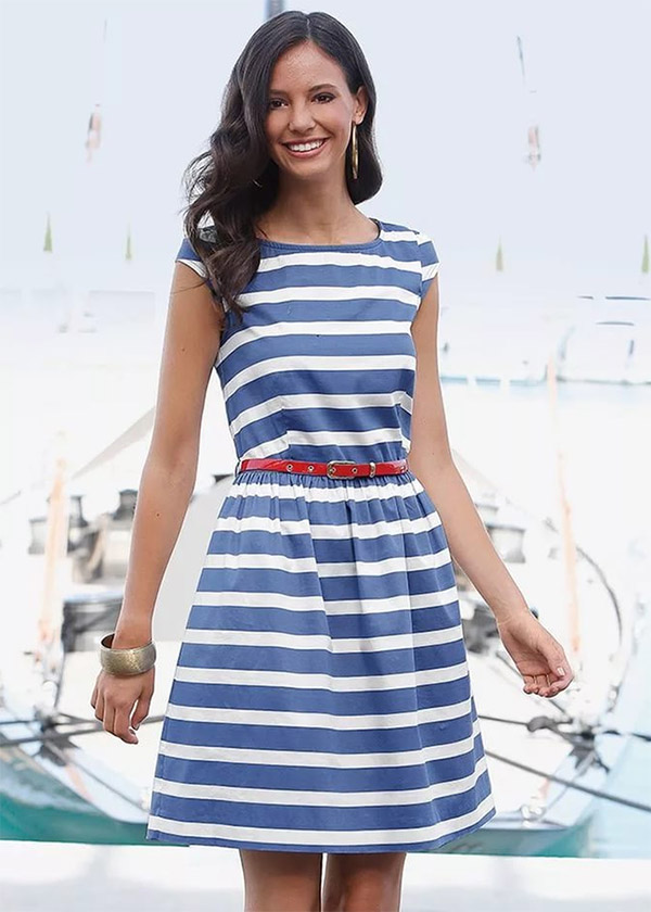 летнее платье в морском стиле фото