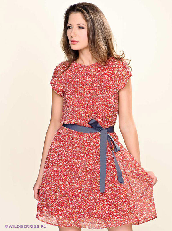 летнее платье с коротким рукавом фото