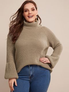 Вязаный свитер размера плюс с рукавом реглан