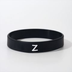 Силиконовый браслет с символикой z, цвет черно-белый, 20 см