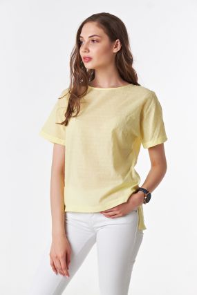 Желтая блуза футболка с коротким рукавом на лето