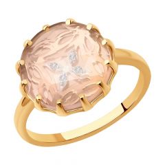 Кольцо SOKOLOV из золота с бриллиантами и кварцем