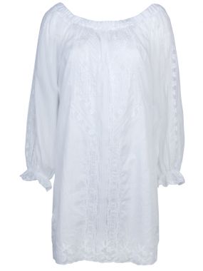 Блуза с кружевом и вышивкой