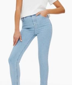 Джинсы скинни  Gloria Jeans, прилегающие, завышенная посадка, стрейч, размер 42/164, голубой