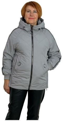 куртка  OBRALITE демисезонная, средней длины, силуэт прямой, ветрозащитная, размер 46, серый