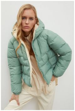 Куртка  FiNN FLARE, демисезон/зима, укороченная, силуэт прямой, карманы, капюшон, размер L, фиолетовый