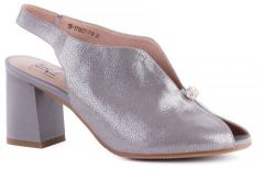 Босоножки  PM Shoes, натуральная кожа, полнота G, размер 38, серебряный