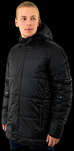 Куртка 2K Sport, силуэт прямой, карманы, несъемный капюшон, регулируемый капюшон, ветрозащитная, водонепроницаемая, утепленная, размер XL, черный