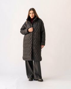 Пальто  Modress зимнее, оверсайз, удлиненное, размер 56, черный