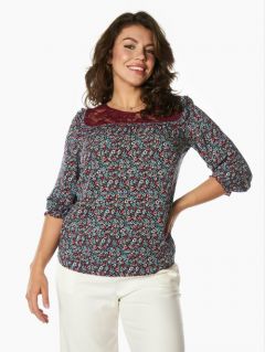 Блуза  Тамбовчанка, нарядный стиль, размер 48, бордовый