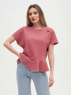 Блуза  Тамбовчанка, повседневный стиль, размер 48, розовый