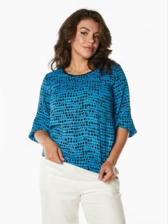 Блуза  Тамбовчанка, размер 50, синий