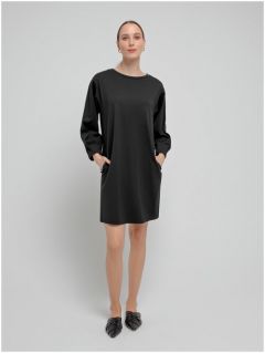 Платье-футляр Pompa, повседневное, полуприлегающее, до колена, карманы, размер 42, черный