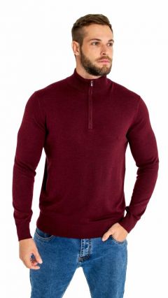 Пуловер , длинный рукав, силуэт прилегающий, средней длины, вязаный, трикотажный, размер 3XL, бордовый