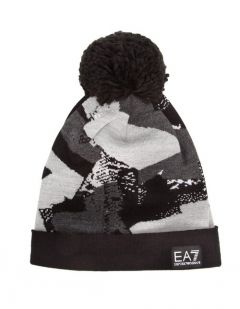 Шапка EA7, демисезон/зима, размер 56, черный