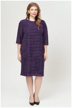 Платье Olsi, прямой силуэт, миди, размер 58, фиолетовый
