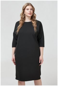 Платье Olsi, повседневное, классическое, прямой силуэт, миди, размер 48, черный