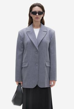 Пиджак TOPTOP, средней длины, оверсайз, размер XSS, серый