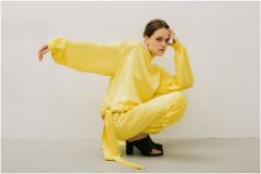 Костюм NoPlanetB, блуза и брюки, повседневный стиль, свободный силуэт, размер XS, желтый