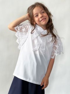 Школьная блуза Бушон, размер 152, белый