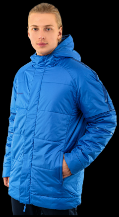 Куртка 2K Sport, силуэт прямой, карманы, несъемный капюшон, регулируемый капюшон, ветрозащитная, водонепроницаемая, утепленная, размер S, синий