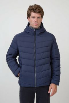 куртка Baon, демисезон/зима, силуэт свободный, водонепроницаемая, карманы, капюшон, несъемный капюшон, быстросохнущая, утепленная, дополнительная вентиляция, стеганая, размер 48, синий