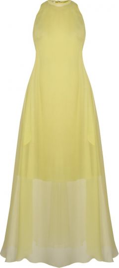 Платье TOPAZA PELLA, натуральный шелк, полуприлегающее, миди, размер 46, желтый