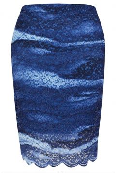 Юбка-карандаш MILA, макси, подкладка, размер 46, синий