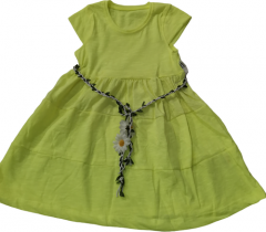 Платье хлопок, однотонное, размер 98, зеленый
