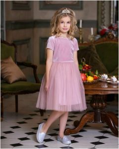 Школьное платье-пачка Стильные Непоседы, нарядное, однотонное, размер 34-140, розовый