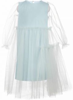 Платье Андерсен, нарядное, однотонное, размер 134, голубой