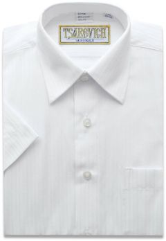 Школьная рубашка Tsarevich, прямой силуэт, короткий рукав, размер 152-158, белый