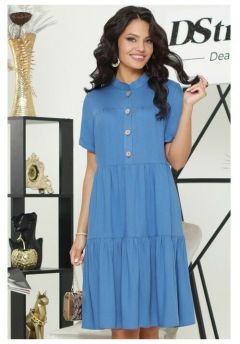 Платье-рубашка DStrend, вискоза, повседневное, размер 54, синий