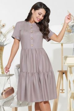 Платье-рубашка DStrend, вискоза, размер 52, коричневый