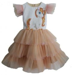 Платья BKdesigner Детское нарядное платье Единорожка размер 32 рост 122