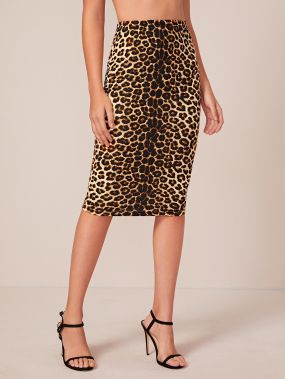 Леопардовая юбка-карандаш
