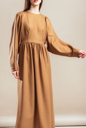 Платье Черешня Аврора горчичного цвета (38-42)