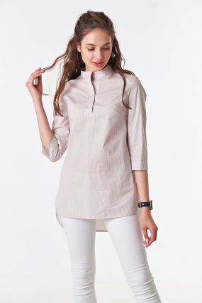 Блуза из плотного хлопка с рукавами 3/4 на лето