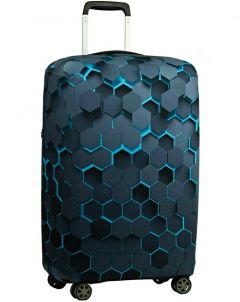 Чехол для чемодана, Neoprene Art Moments, Black Hexagon, 75*80 см