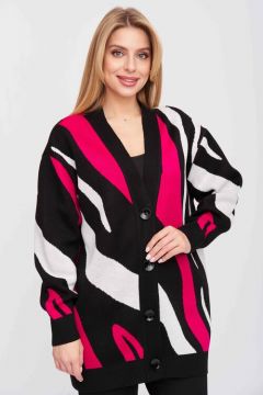 Пиджак Текстильная Мануфактура, средней длины, оверсайз, трикотажный, размер 42/44, мультиколор