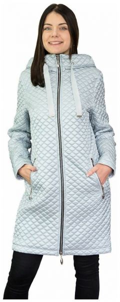 куртка  KiS демисезонная, удлиненная, силуэт прямой, утепленная, водонепроницаемая, несъемный капюшон, карманы, капюшон, размер (44)164-88-94, голубой