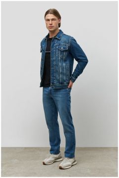 Джинсовая куртка Baon, демисезон/лето, силуэт прямой, карманы, ветрозащитная, без капюшона, размер 48, синий