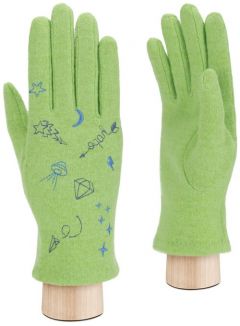 Перчатки LABBRA, шерсть, подкладка, размер 7.5, зеленый