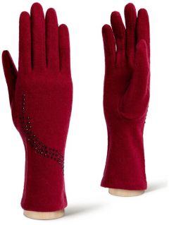 Перчатки LABBRA, шерсть, подкладка, размер 7, черный, бордовый