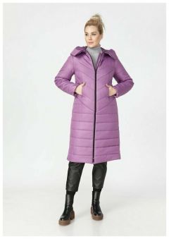 куртка  Pit.Gakoff, демисезон/зима, удлиненная, силуэт свободный, утепленная, карманы, размер 78, фиолетовый