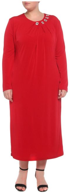 Платье Valtusi, шифон, вискоза, вечернее, полуприлегающее, макси, размер XXL, красный