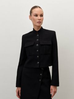 Пиджак ANNA PEKUN, силуэт прямой, размер S, черный
