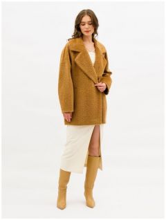 Пальто  Lea Vinci демисезонное, оверсайз, укороченное, размер 42/170, коричневый